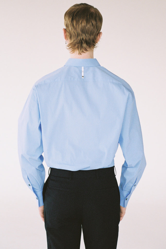Light Blue Pinstripe Trapezium Shirt