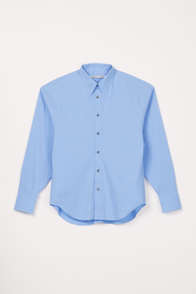 Light Blue Pinstripe Trapezium Shirt
