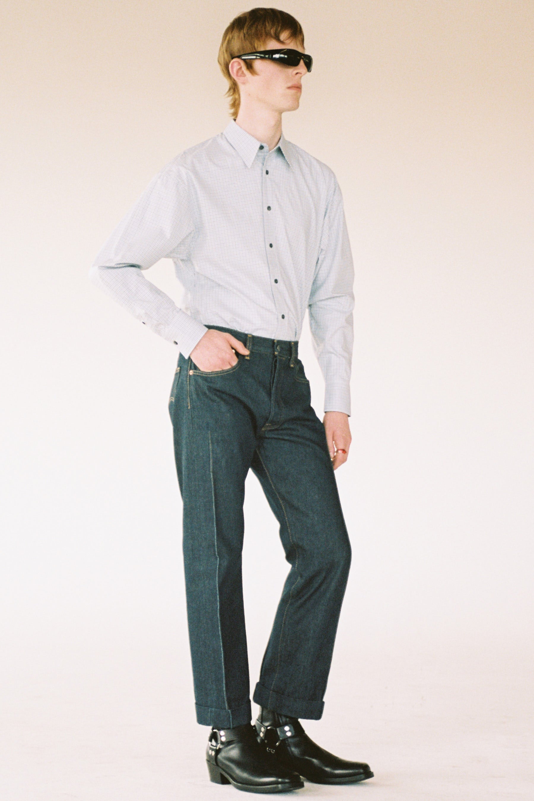 Green Tartan Check Trapezium Shirt
