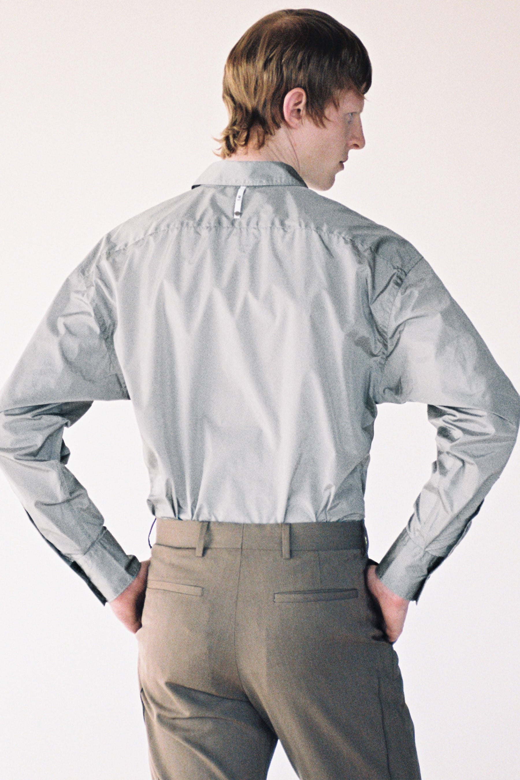 Grey Nylon Trapezium Shirt