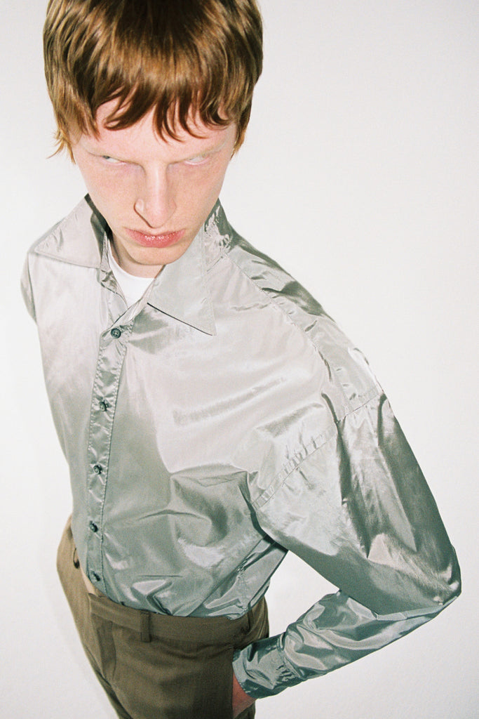Grey Nylon Trapezium Shirt