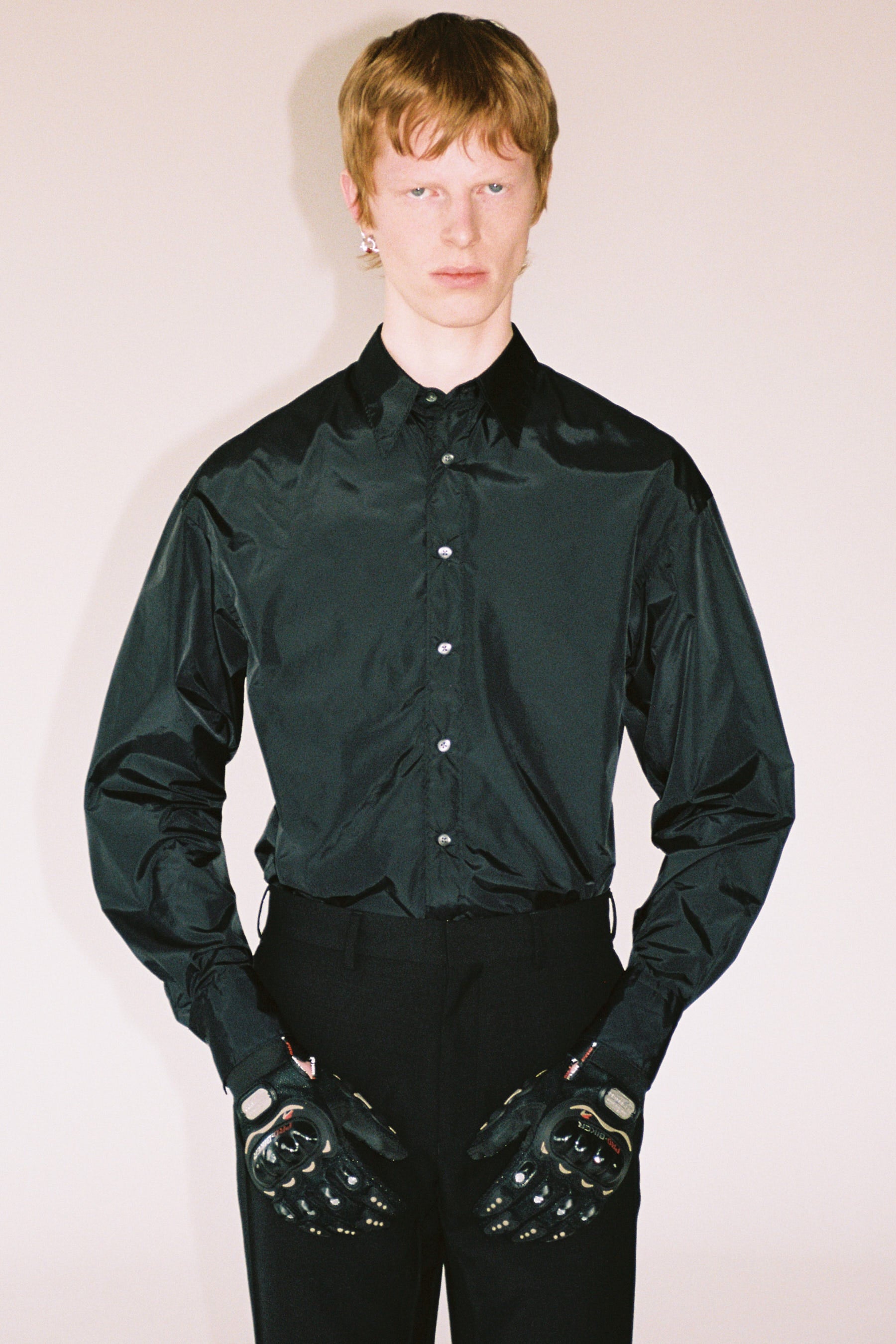 Black Nylon Trapezium Shirt