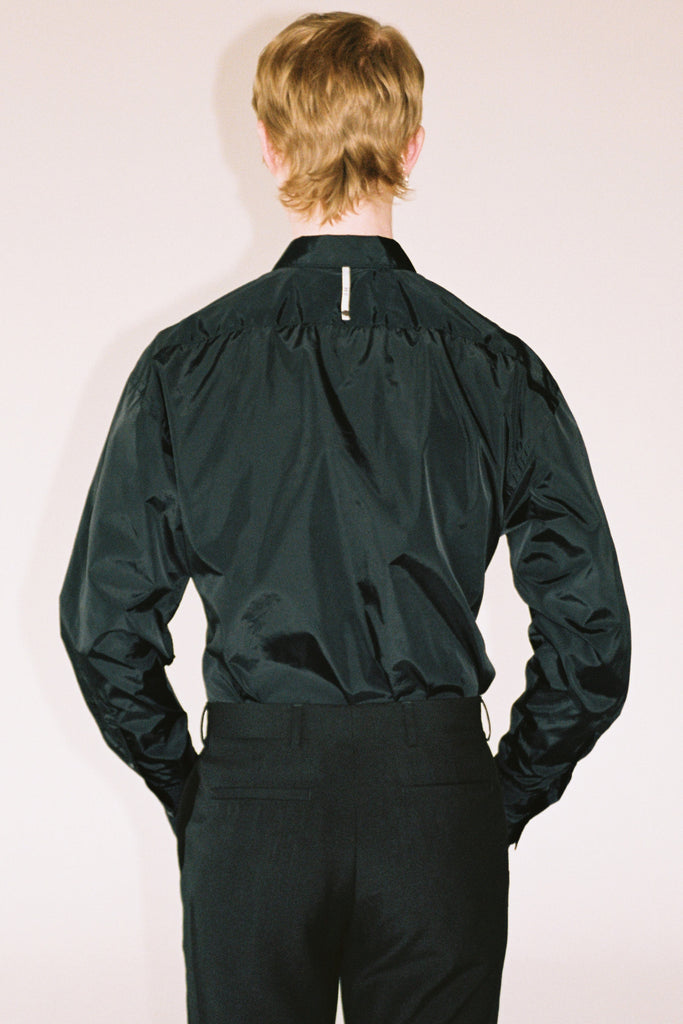 Black Nylon Trapezium Shirt