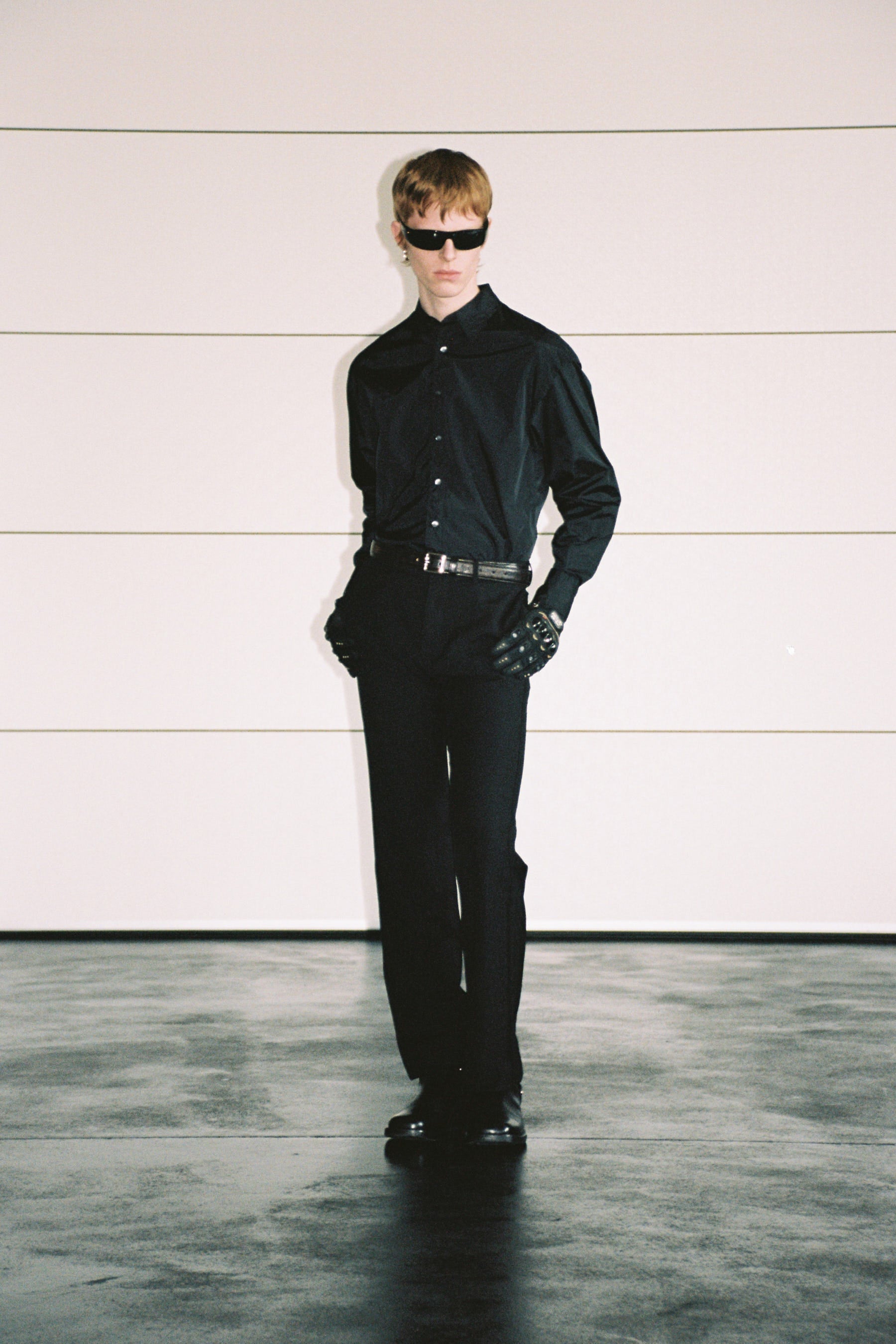 Black Nylon Trapezium Shirt