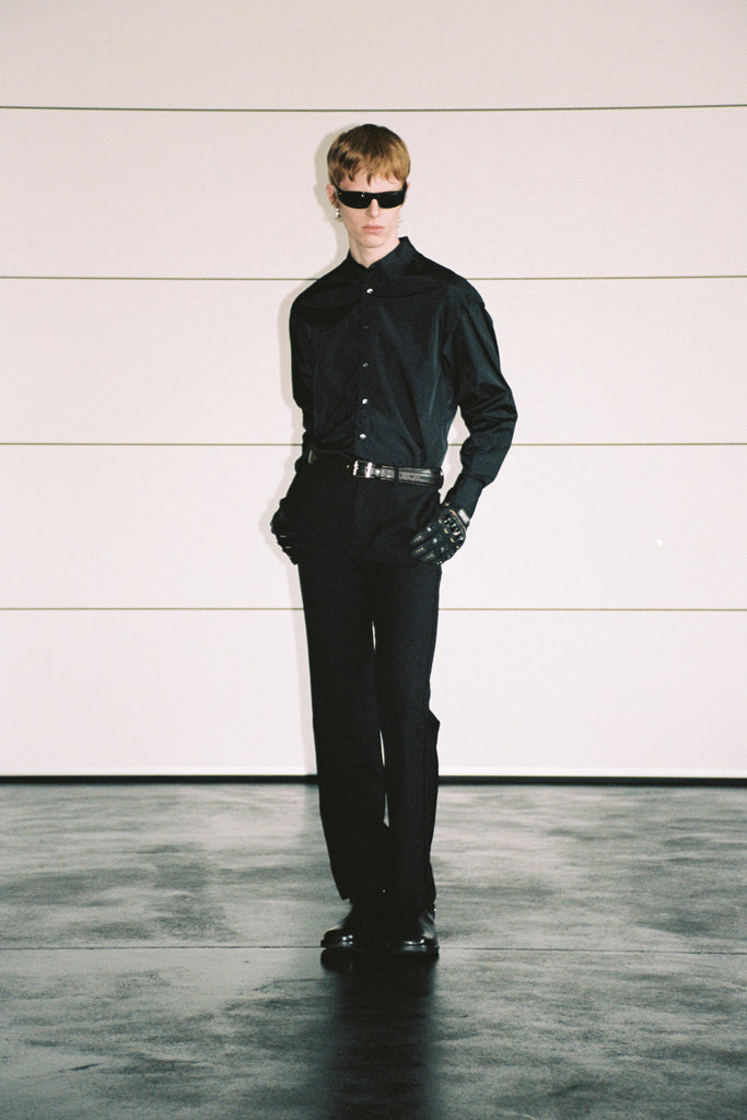 Black Nylon Trapezium Shirt