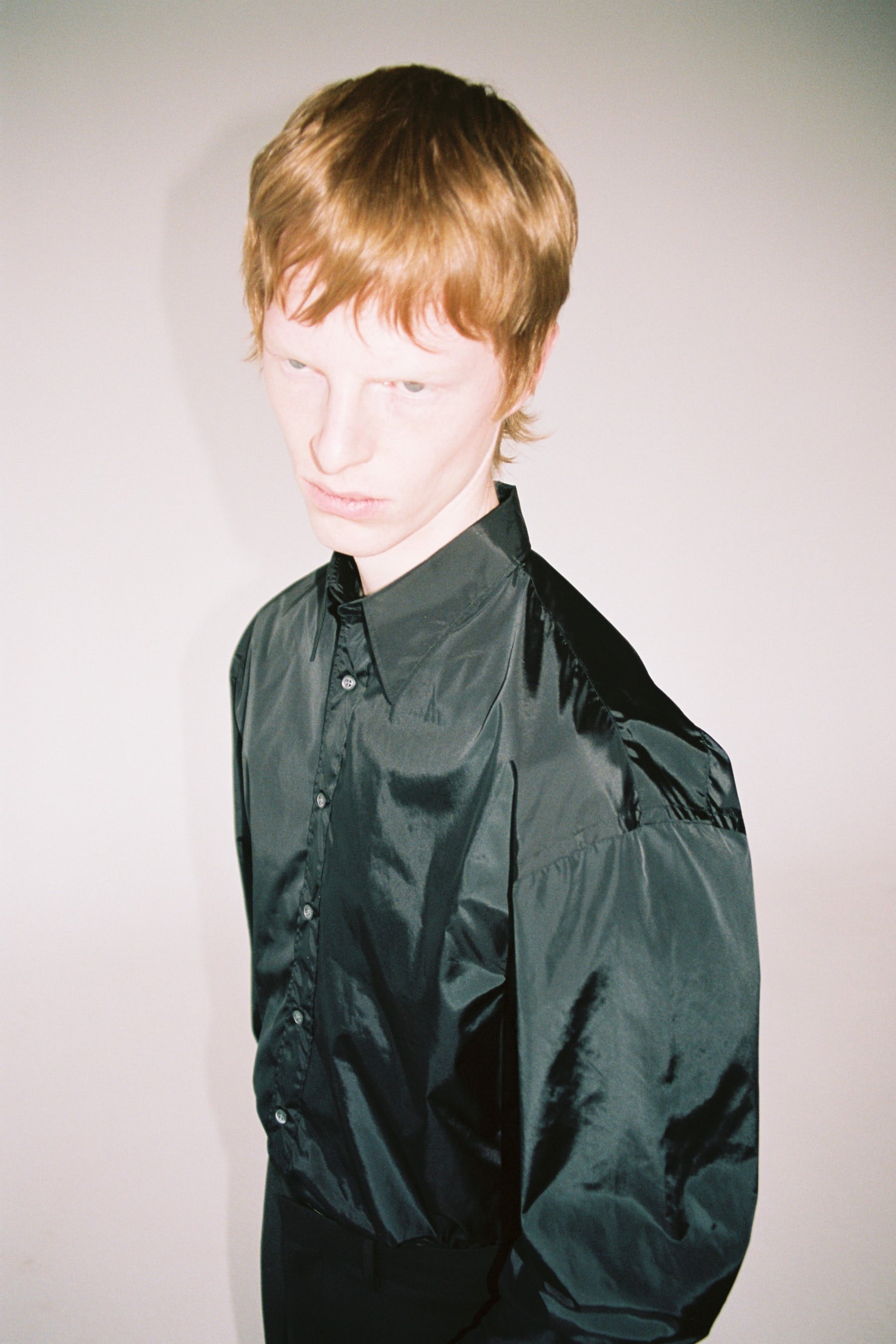Black Nylon Trapezium Shirt