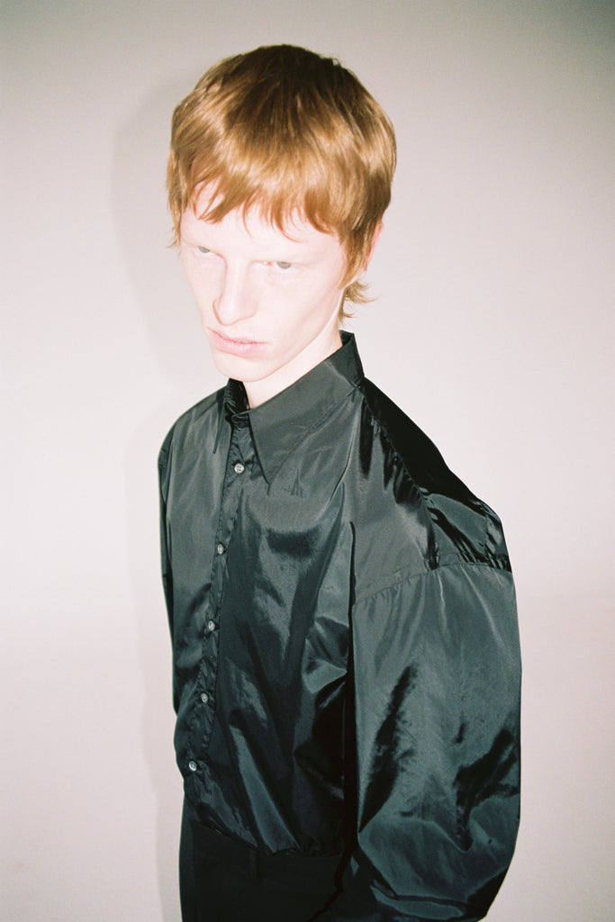 Black Nylon Trapezium Shirt
