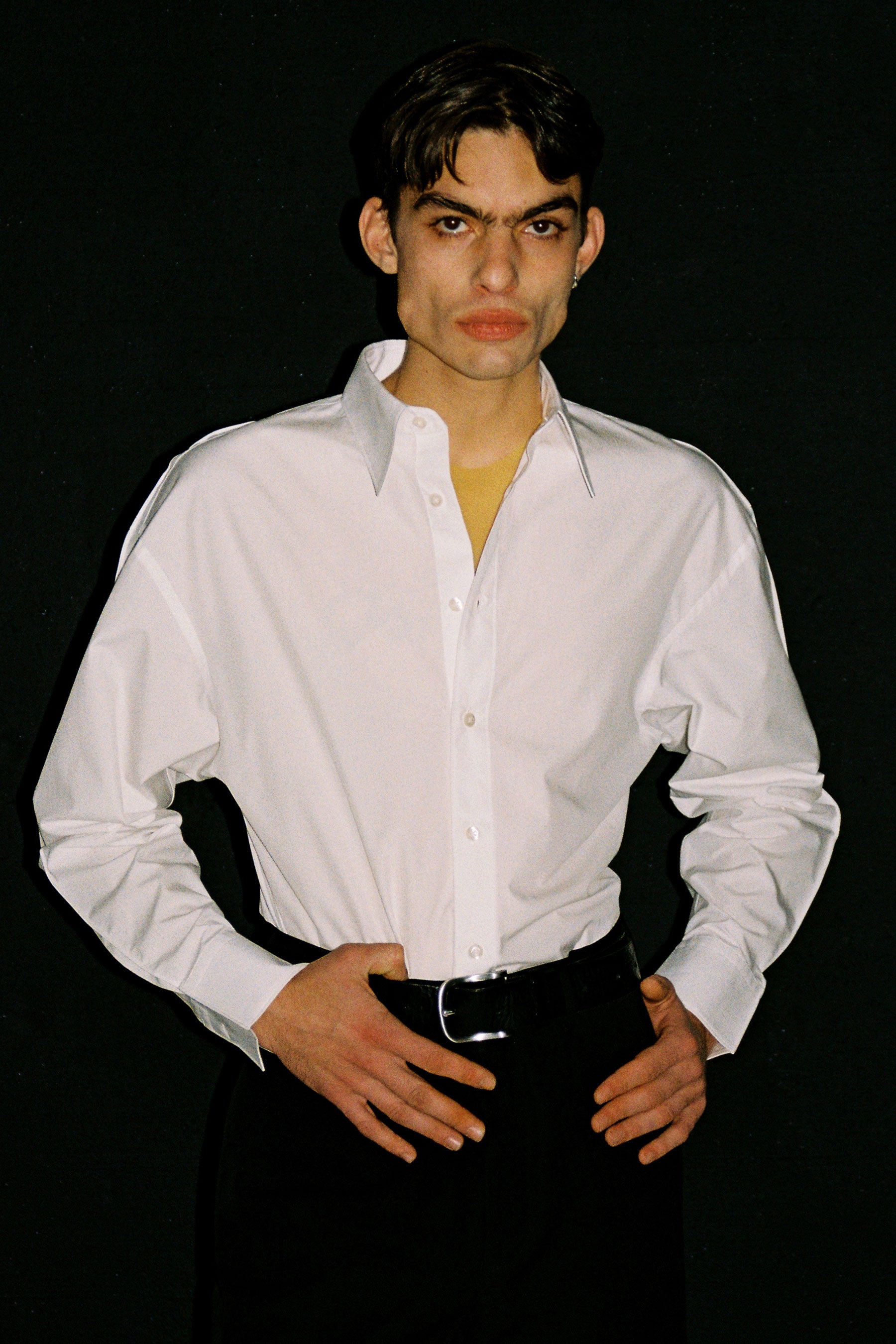 White Cotton Trapezium XY-plane Shirt
