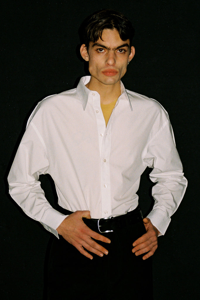 White Cotton Trapezium XY-plane Shirt