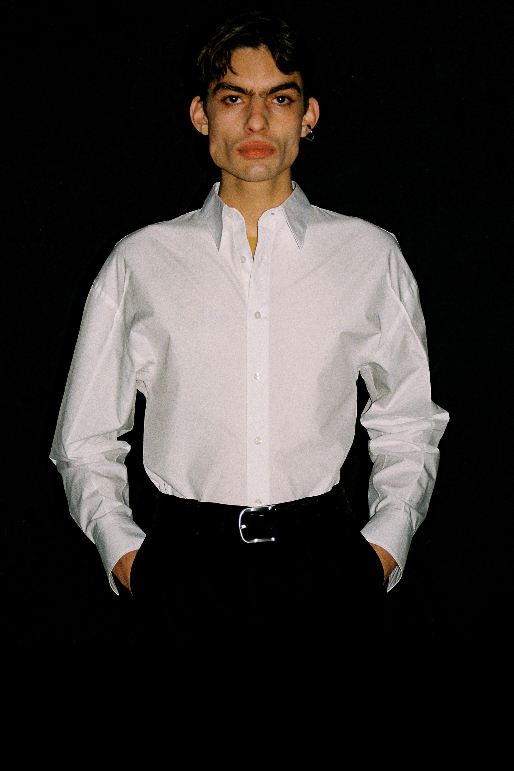 White Cotton Trapezium YZ-plane Shirt
