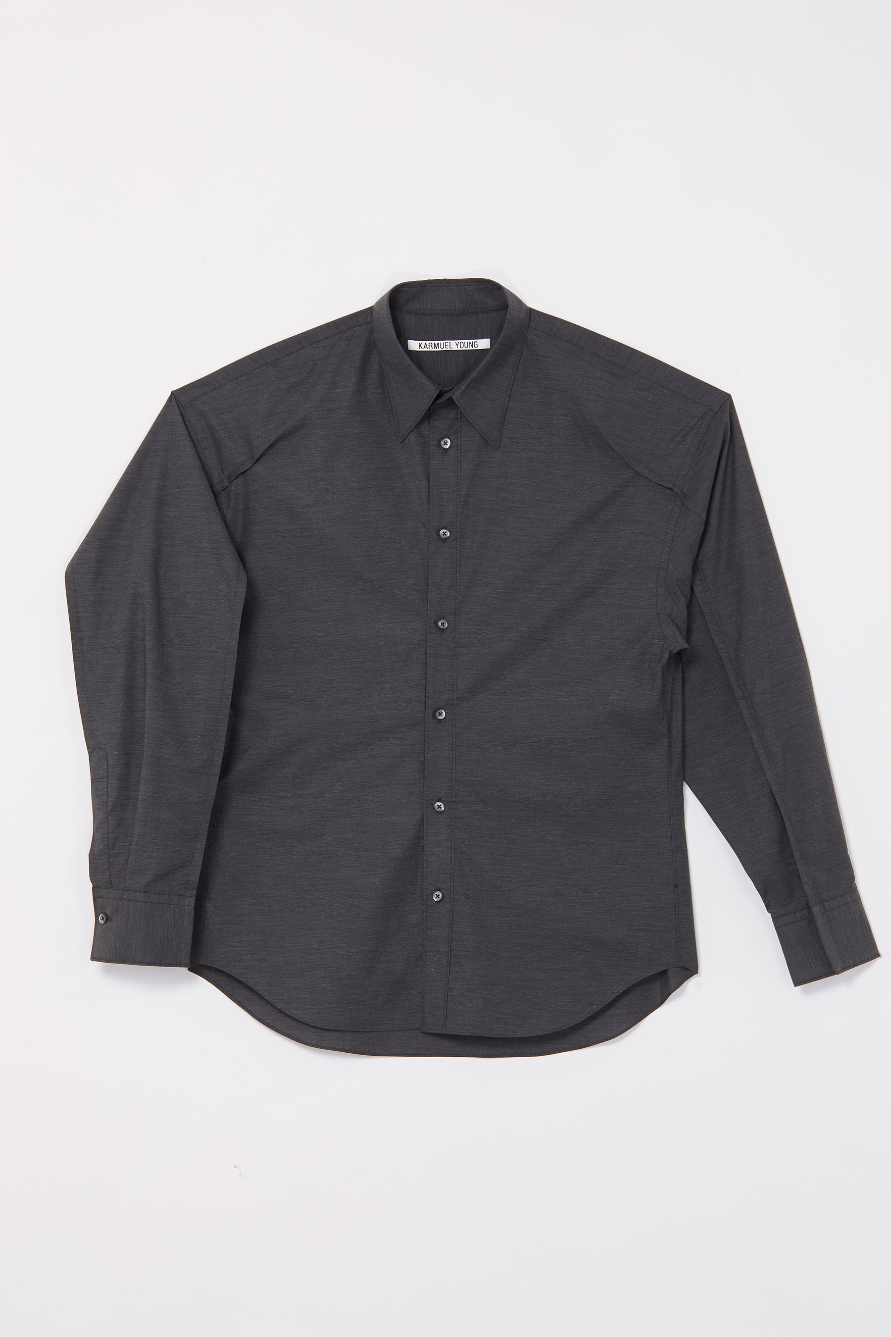 Dark Grey Cotton Bold Trapezium YZ-plane Shirt