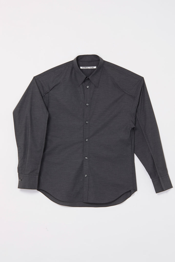 Dark Grey Cotton Bold Trapezium YZ-plane Shirt