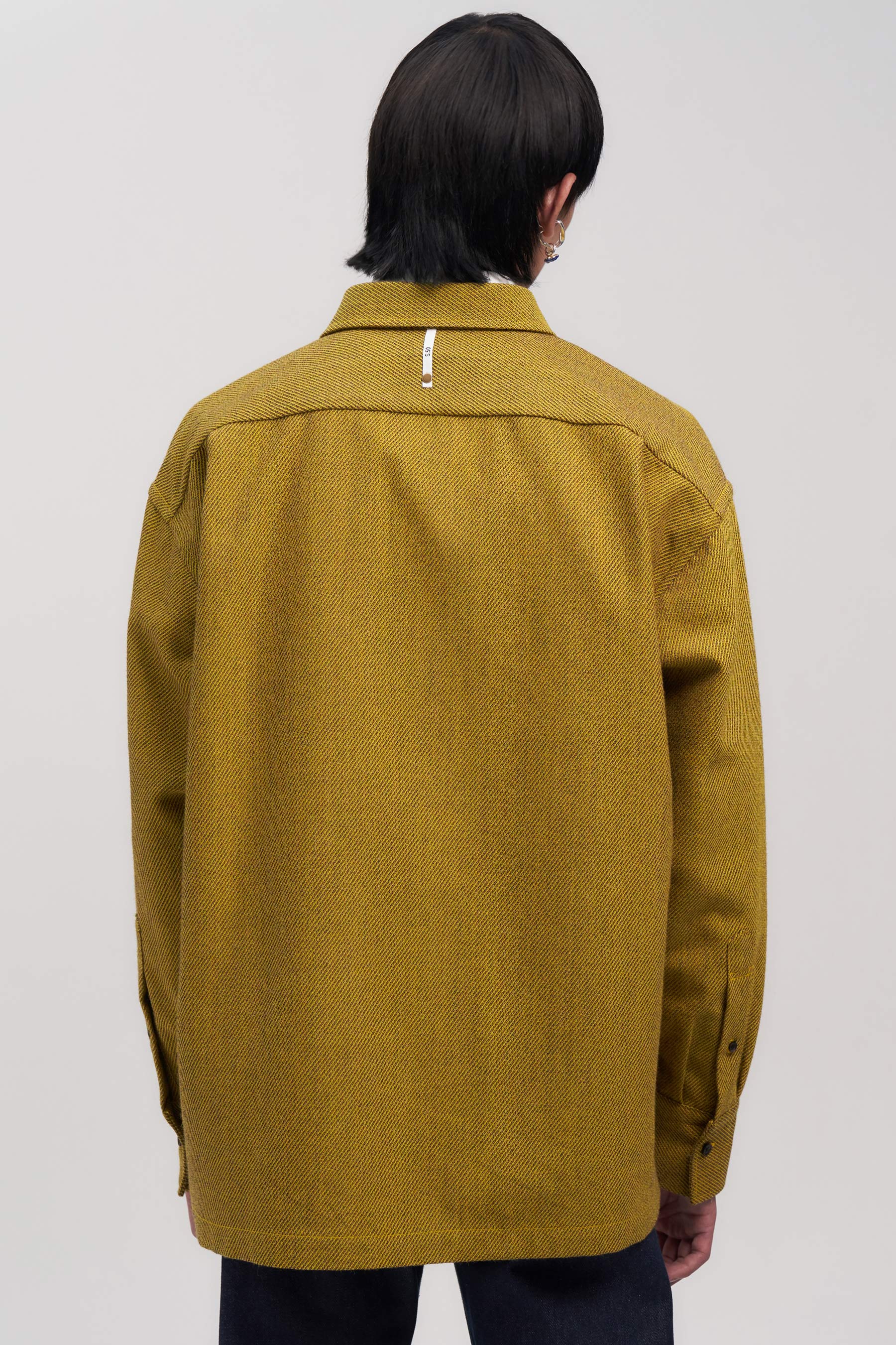 Yellow Woollen Square Overshirt