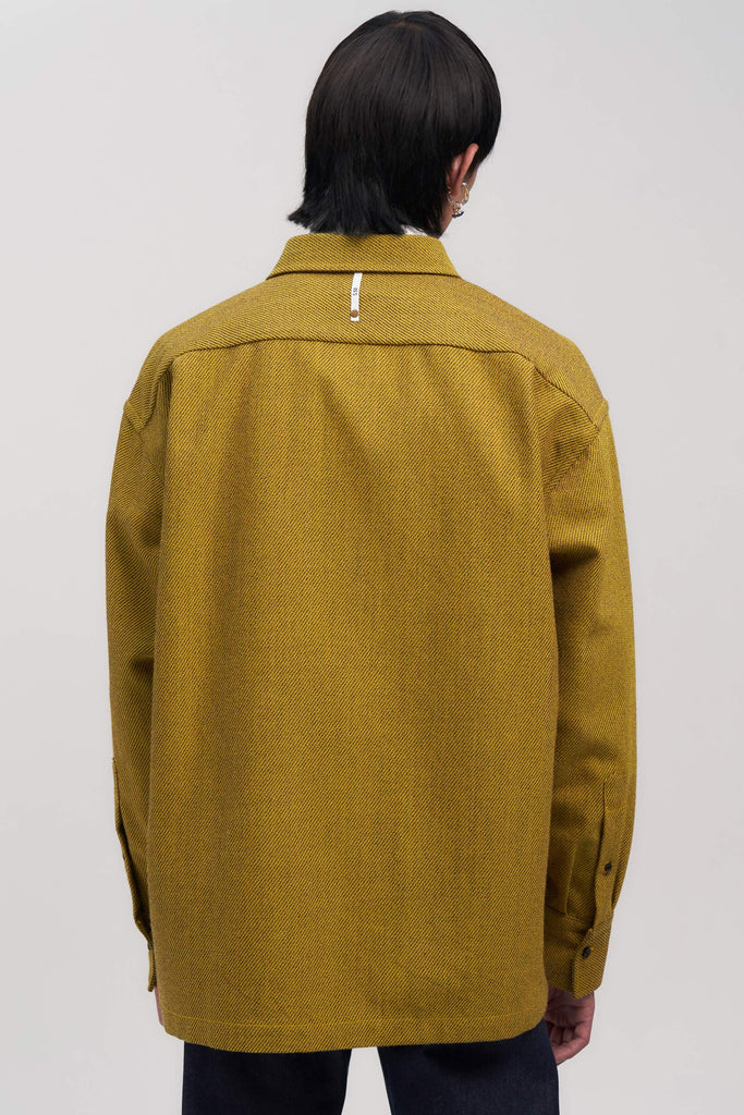 Yellow Woollen Square Overshirt