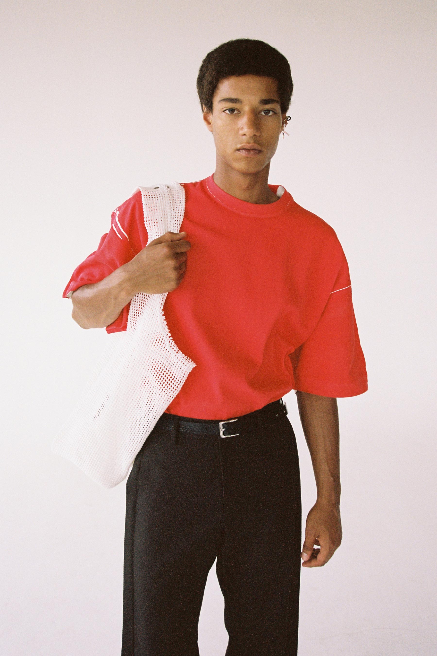 Black Nappa Leather Tote Bag with Detechable Mesh Bag