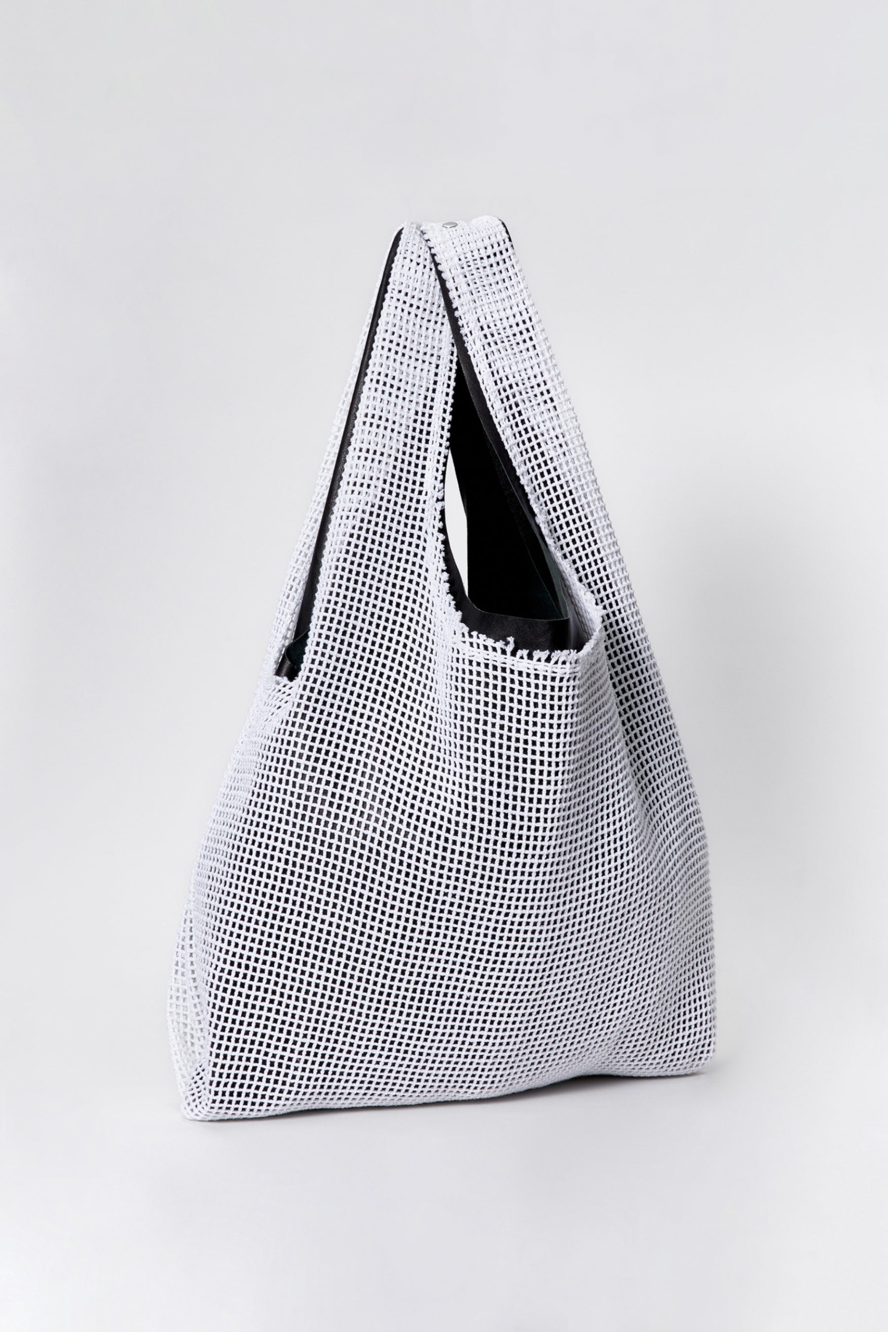Black Nappa Leather Tote Bag with Detechable Mesh Bag