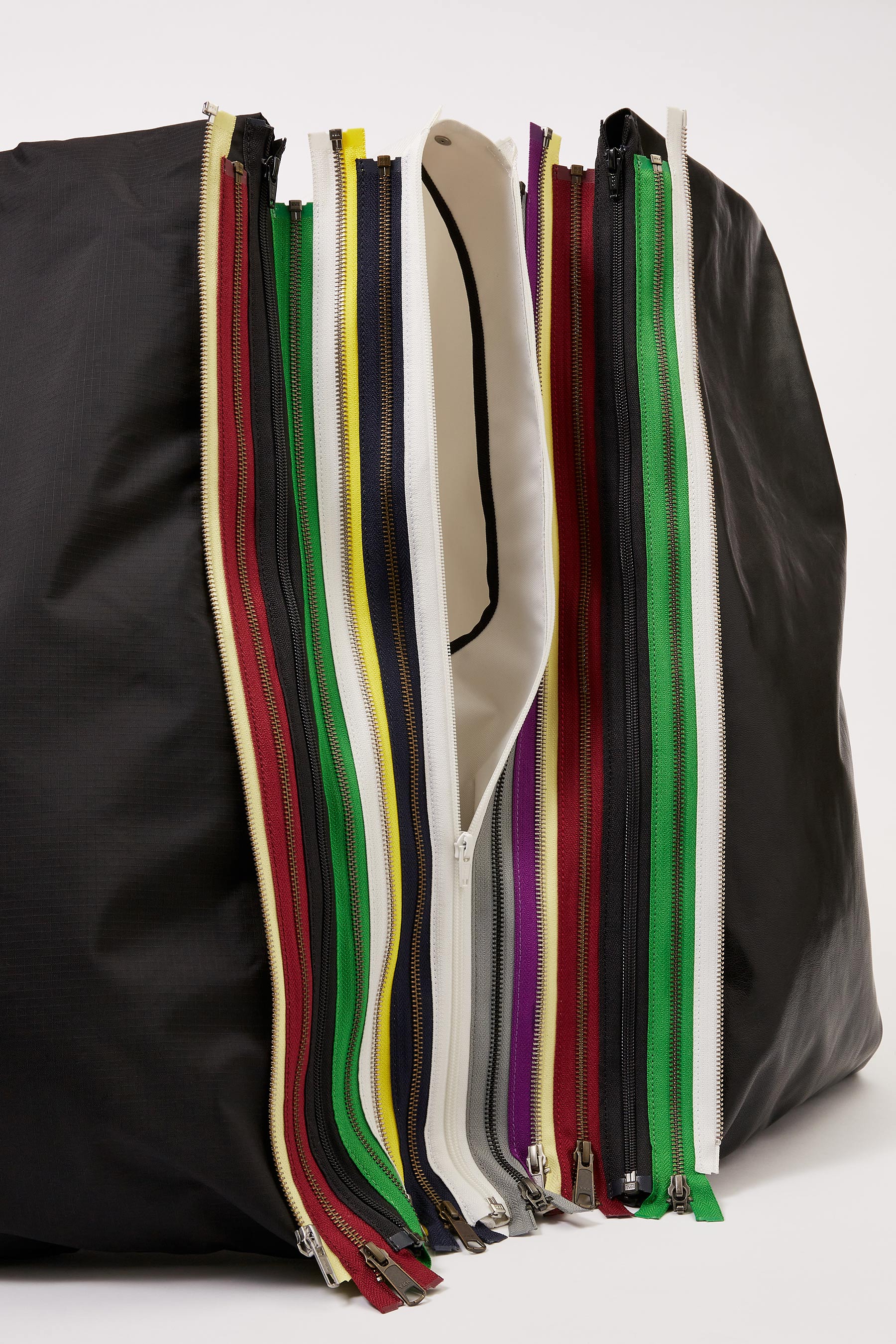White Polyester Triangle Zip Tote Bag