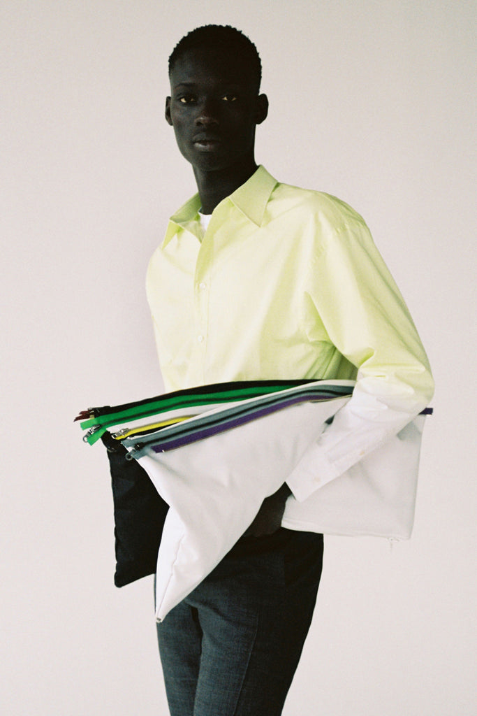 Black Nylon Triangle Zip Tote Bag
