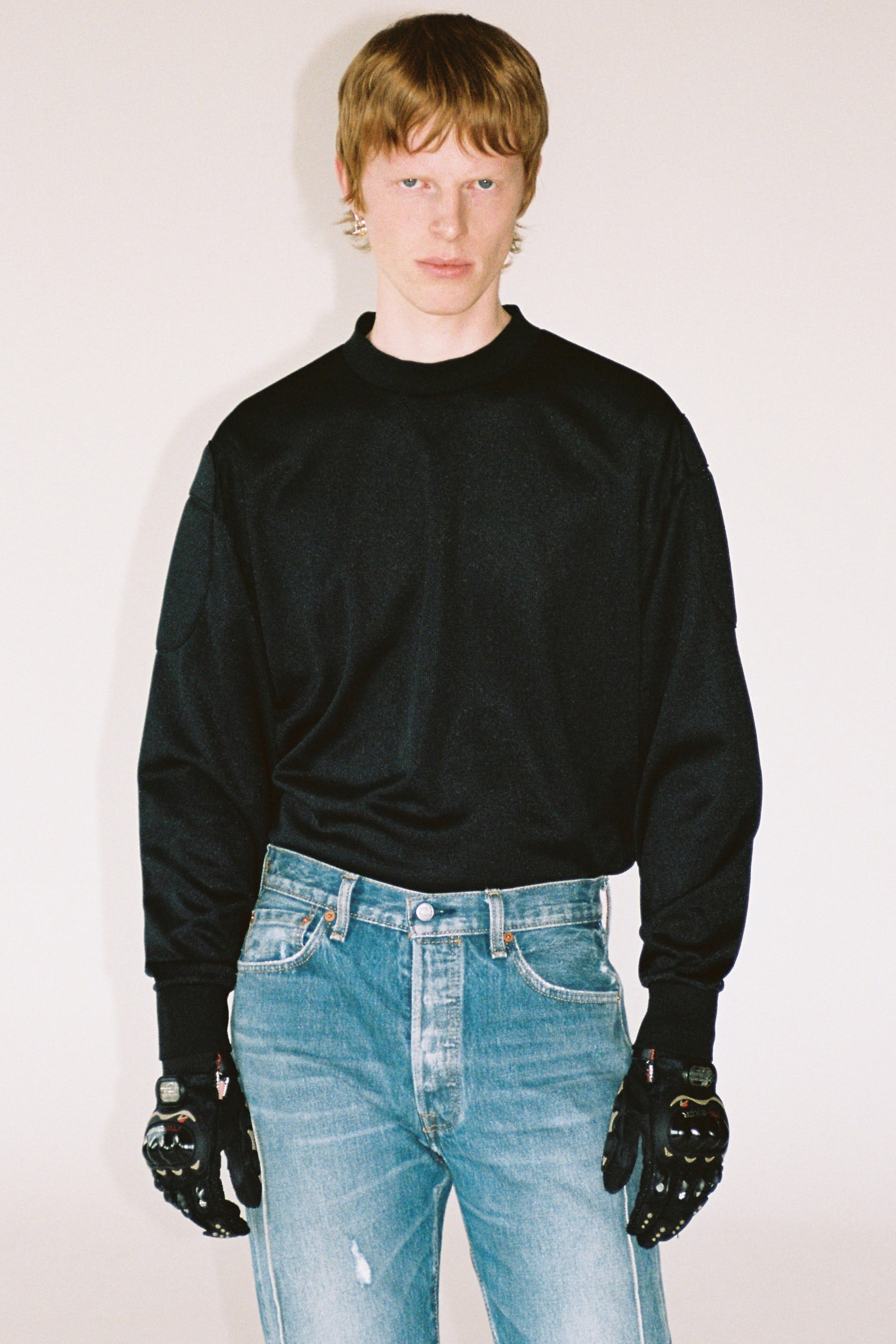 Black Strong Arm Padded Sweatshirt