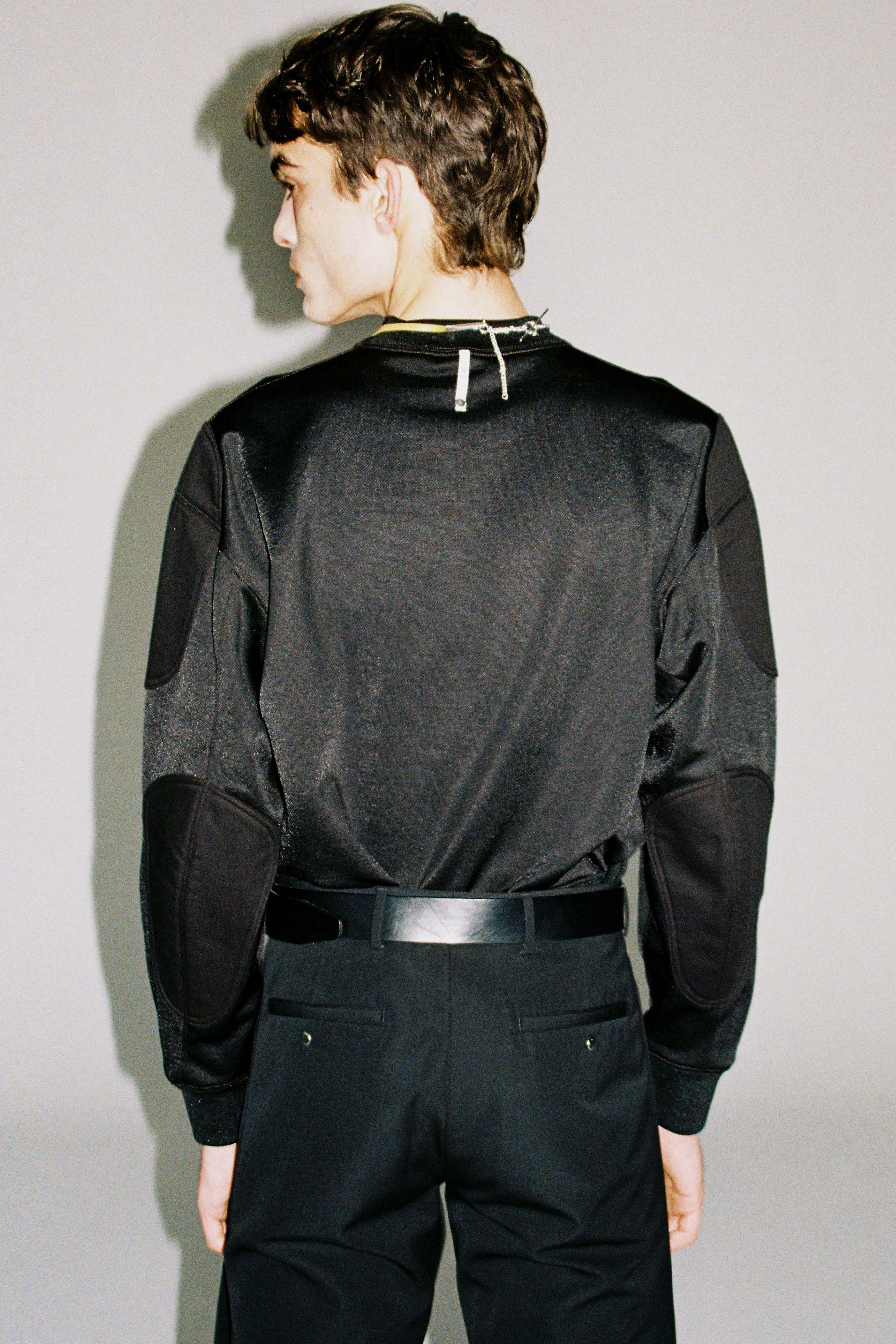 Black Polyester Cotton Strong Arm Padded Sweatshirt
