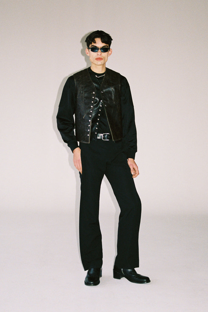 Black Polyester Cotton Strong Arm Padded Sweatshirt
