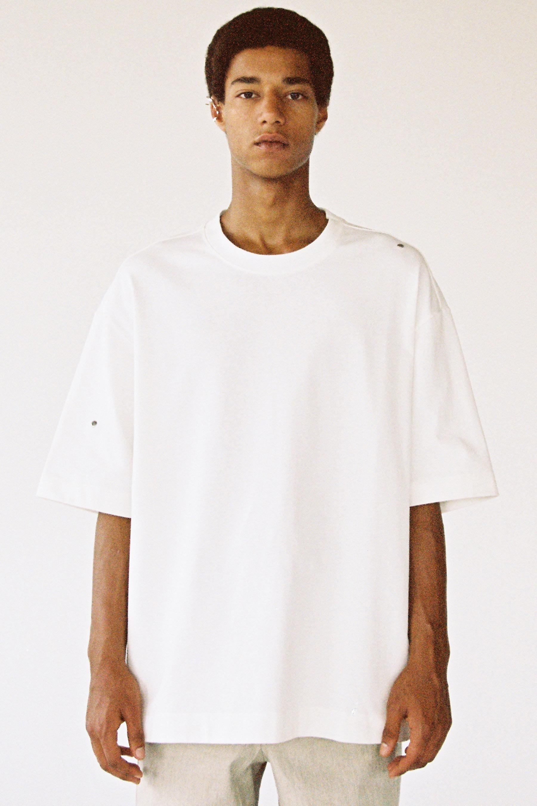 White Cotton Square Rotated T-Shirt