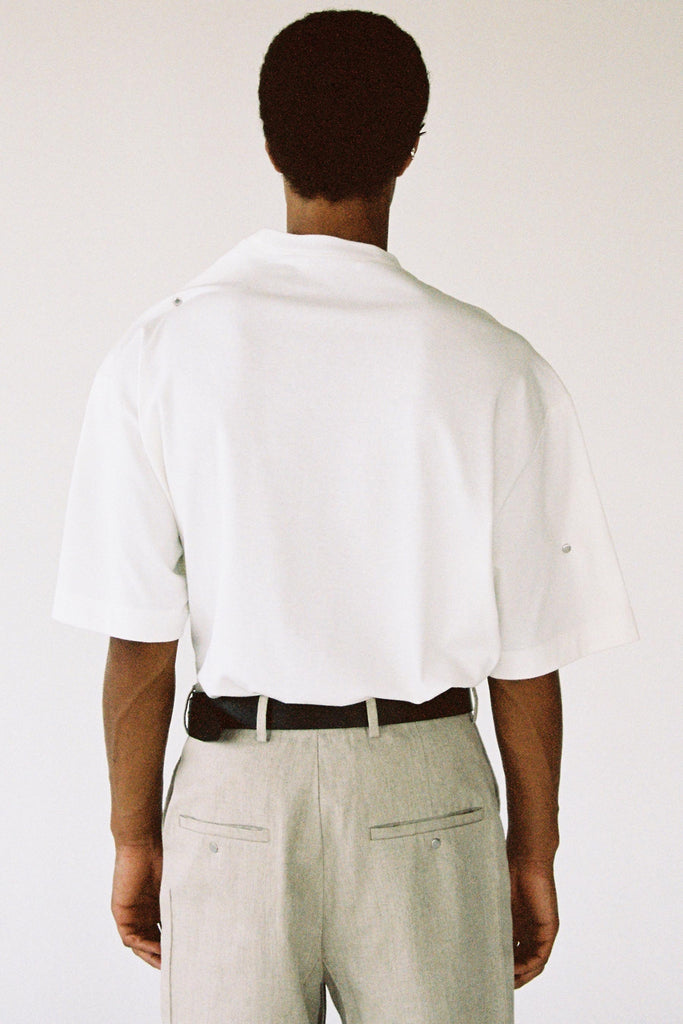 White Cotton Square Rotated T-Shirt