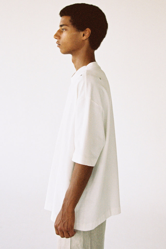 White Cotton Square Rotated T-Shirt