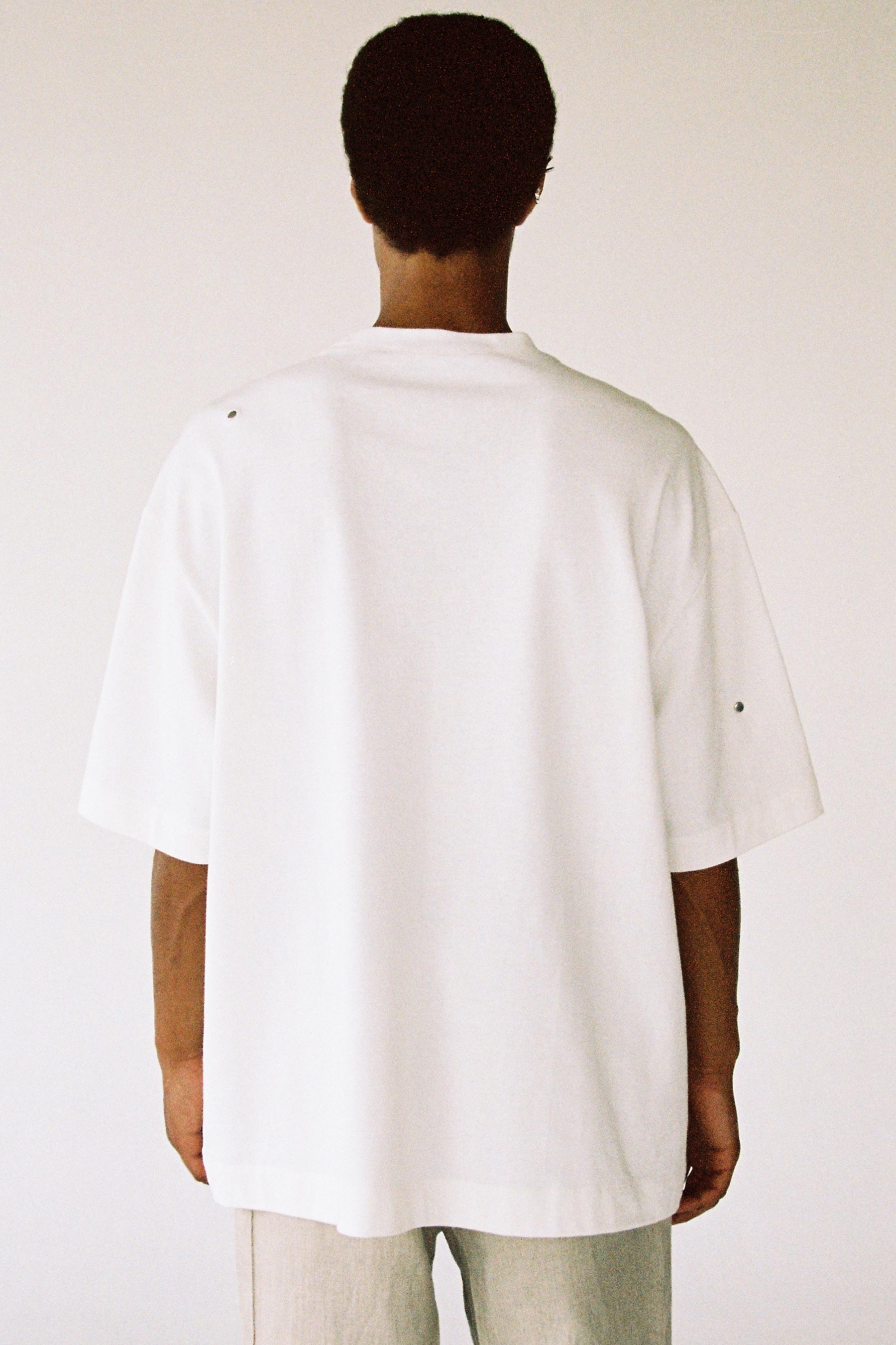White Cotton Square Rotated T-Shirt