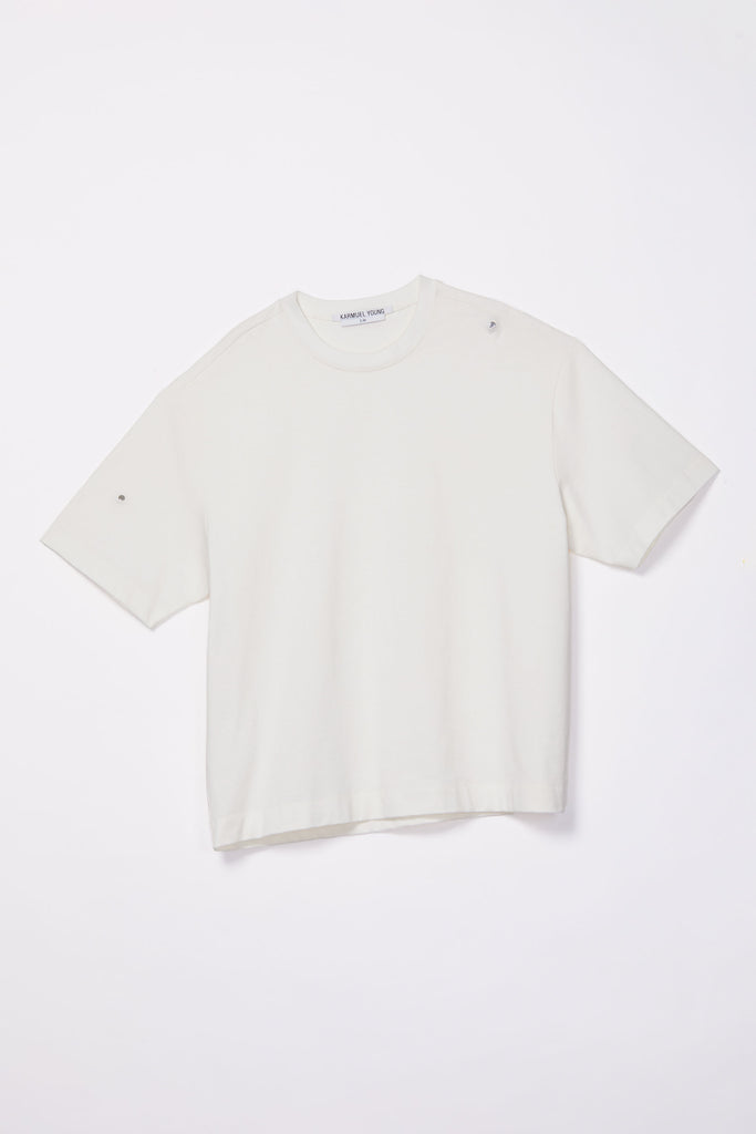 White Cotton Square Rotated T-Shirt