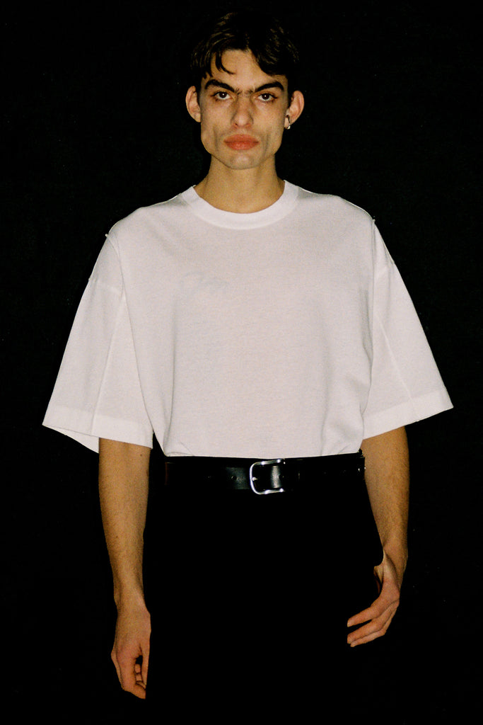 White Cotton Square YZ-plane T-Shirt