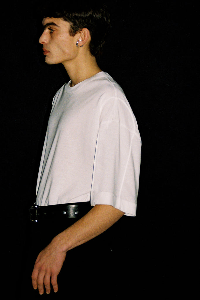 White Cotton Square YZ-plane T-Shirt
