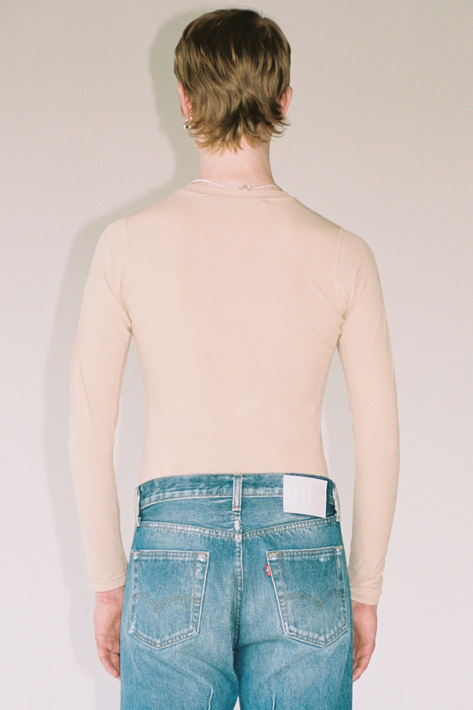 Beige Second Skin Long Sleeved Body Tight