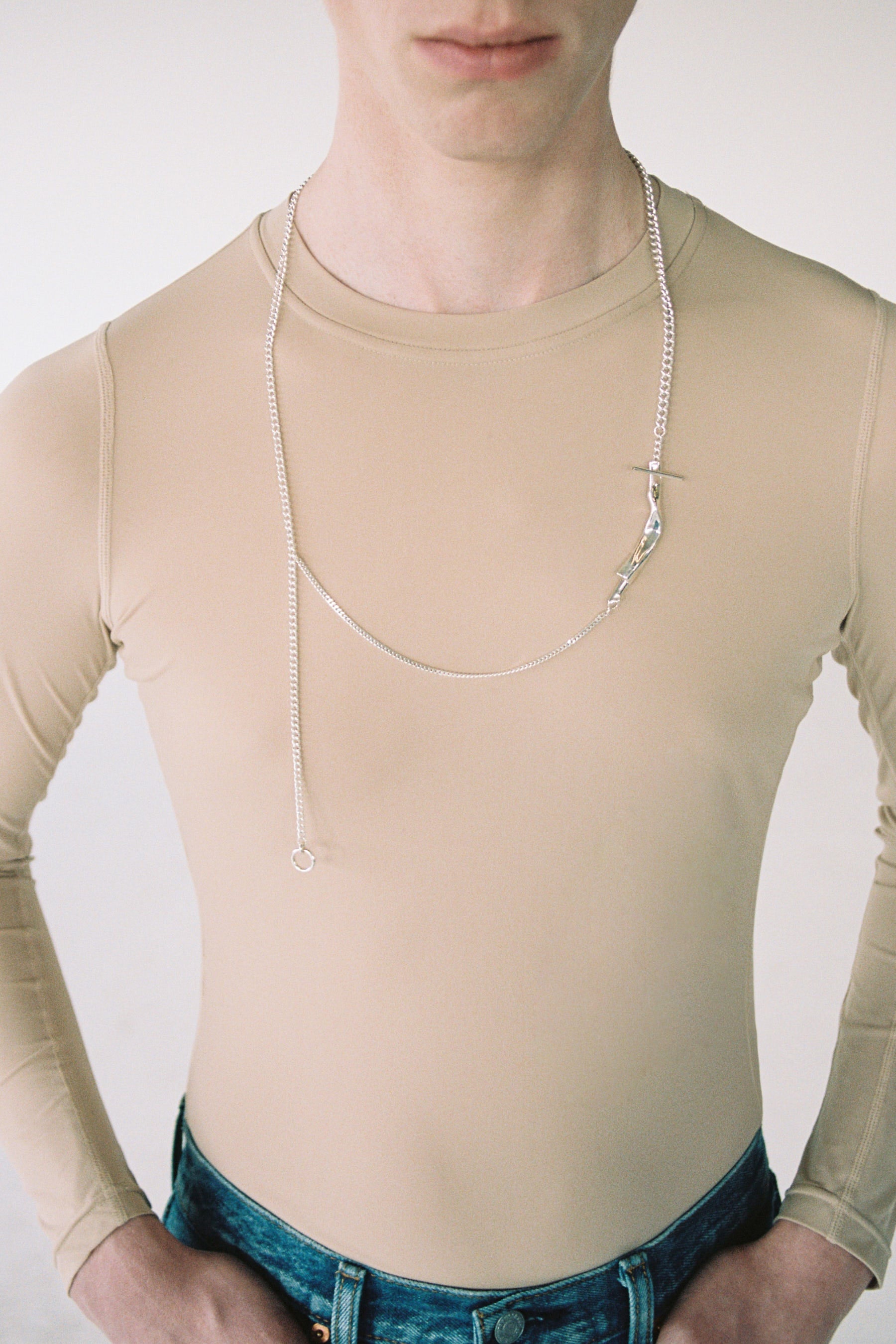 Beige Second Skin Long Sleeved Body Tight