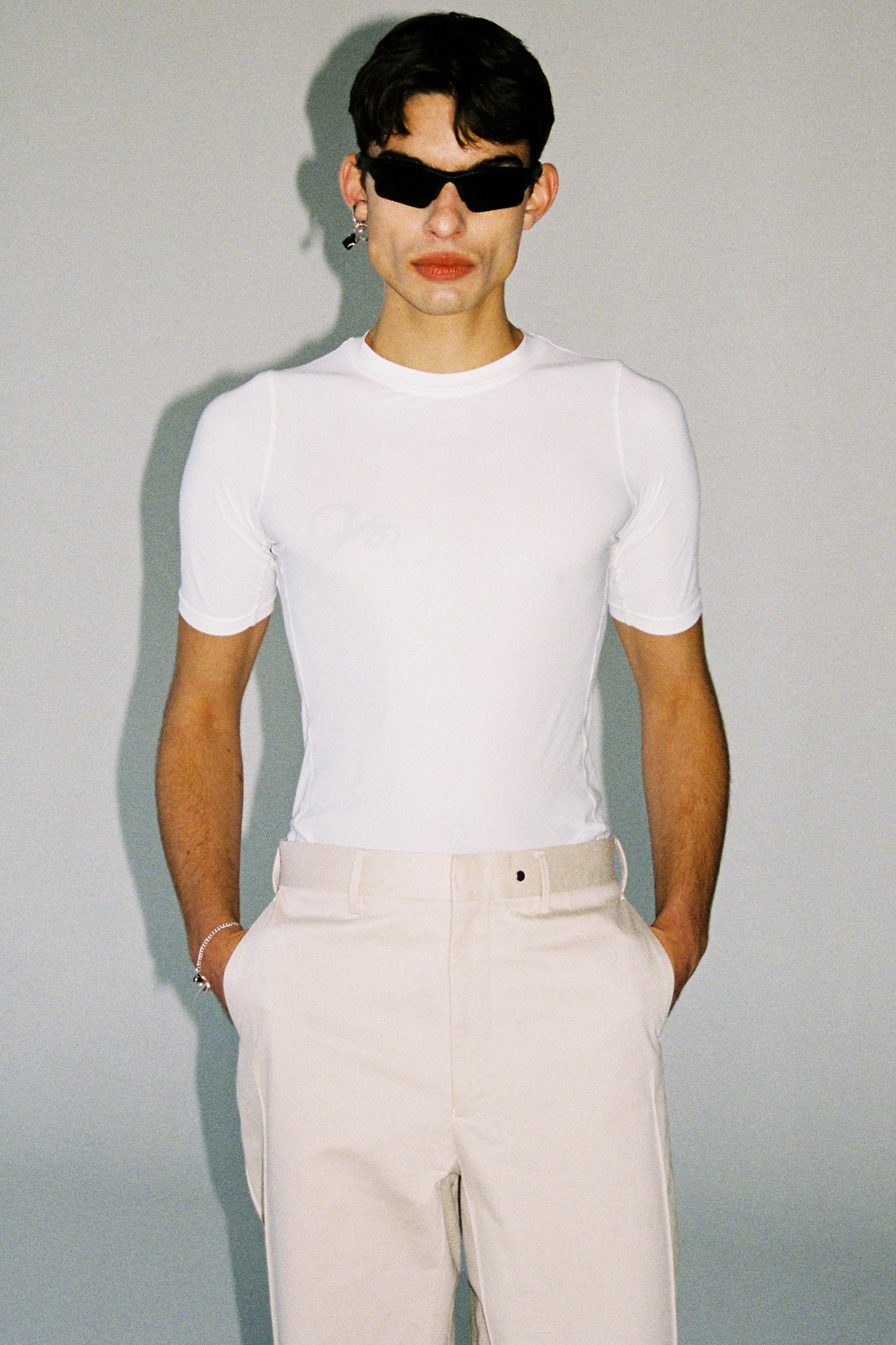 White Second Skin Short Sleeve Body Tight
