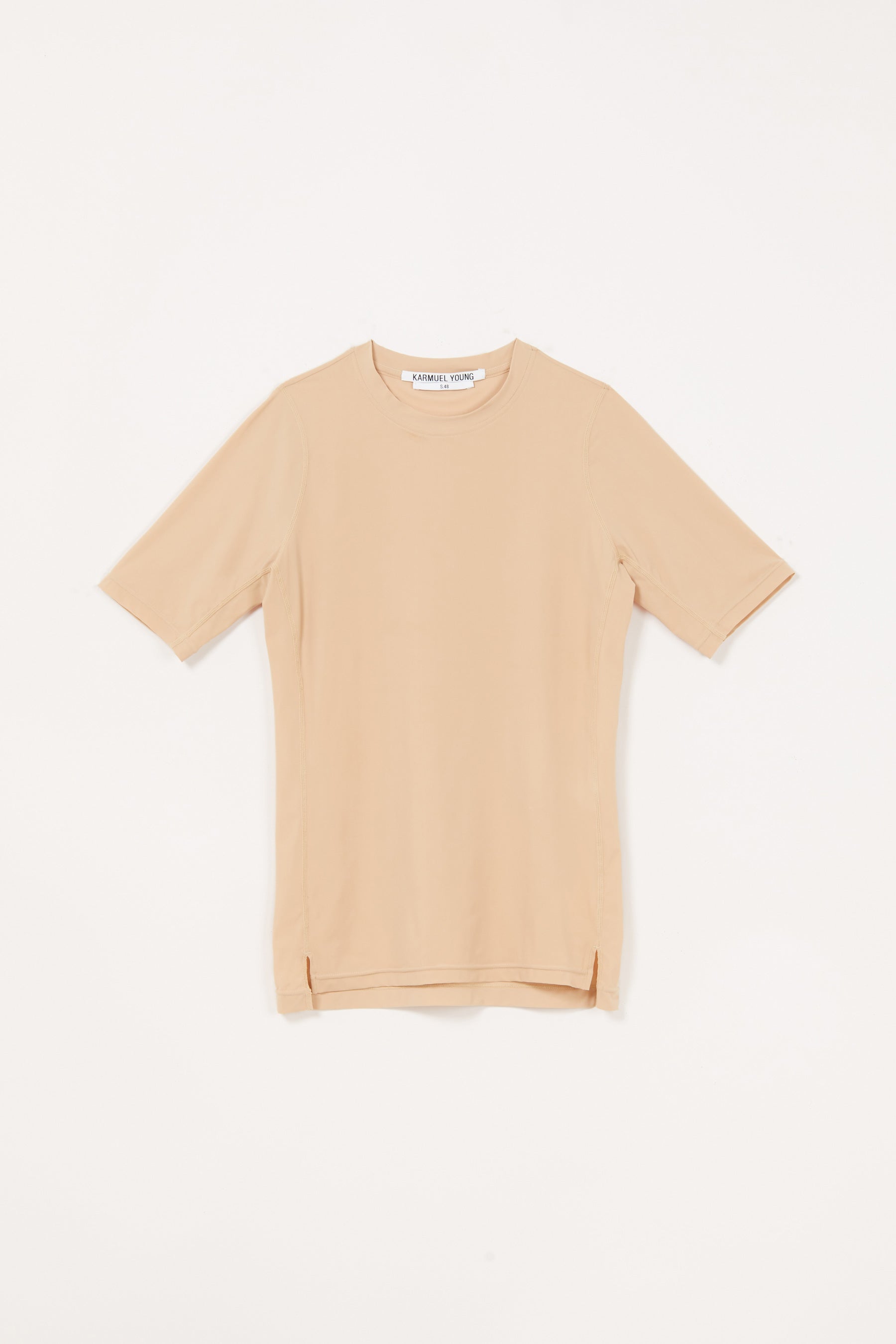Beige Second Skin Short Sleeve Body Tight