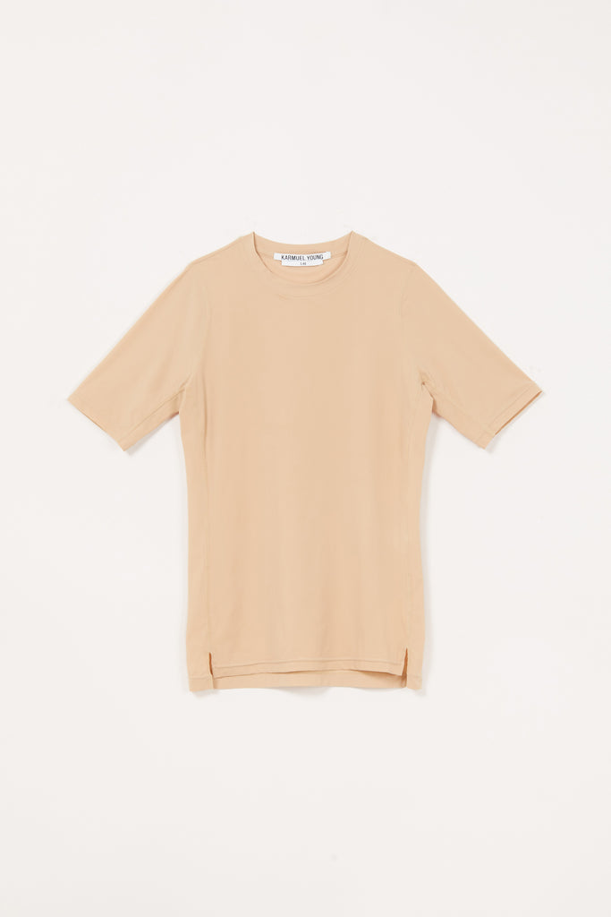 Beige Second Skin Short Sleeve Body Tight