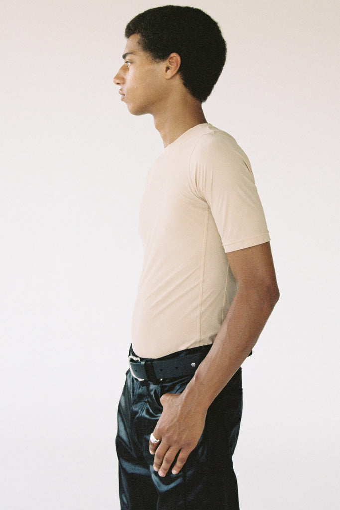 Beige Second Skin Short Sleeve Body Tight
