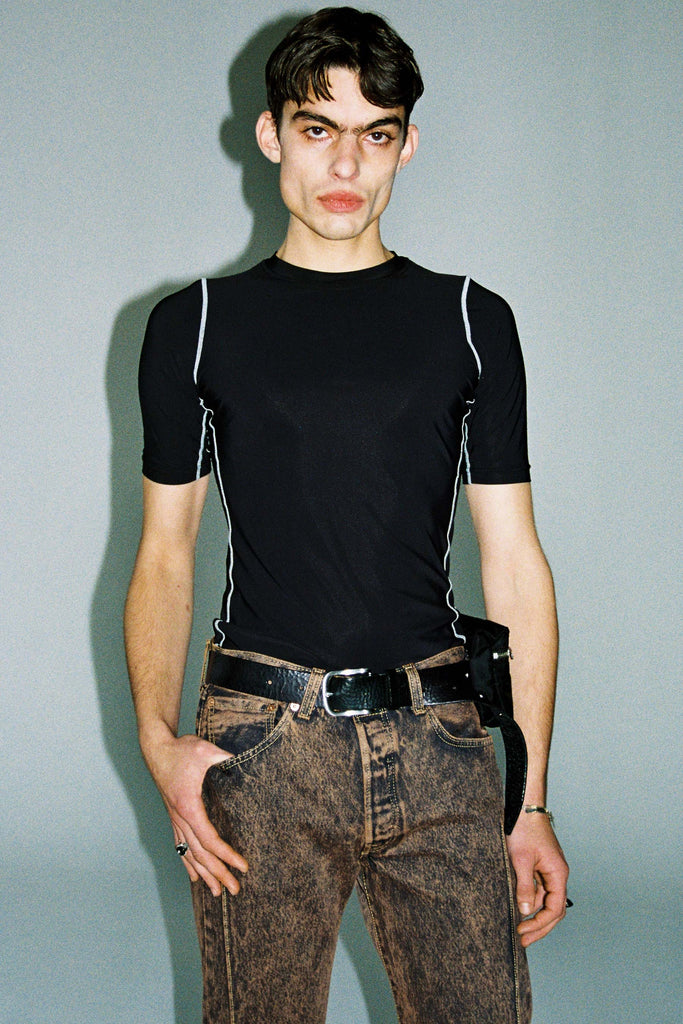Black Second Skin Short Sleeve Body Tight