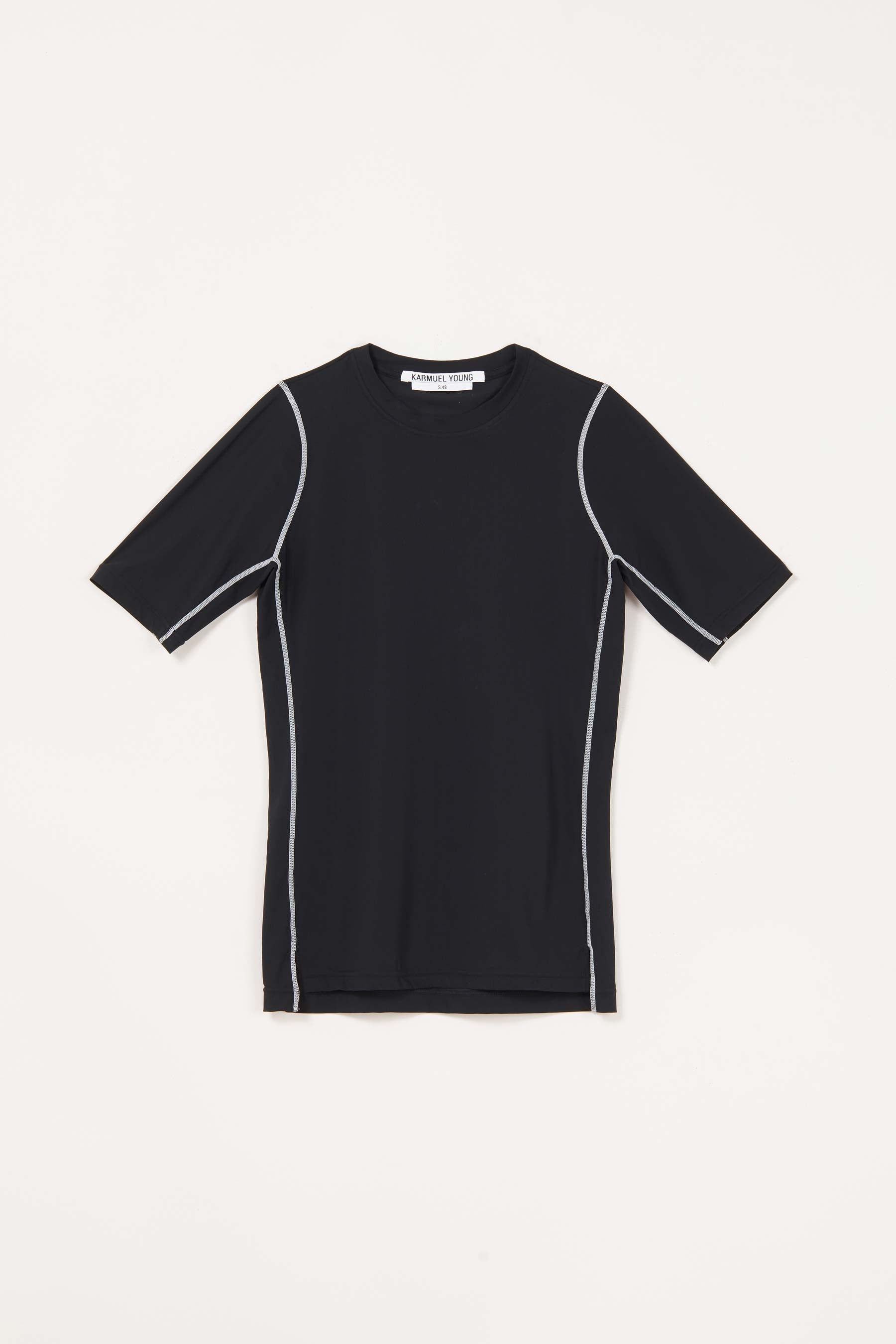 Black Second Skin Short Sleeve Body Tight