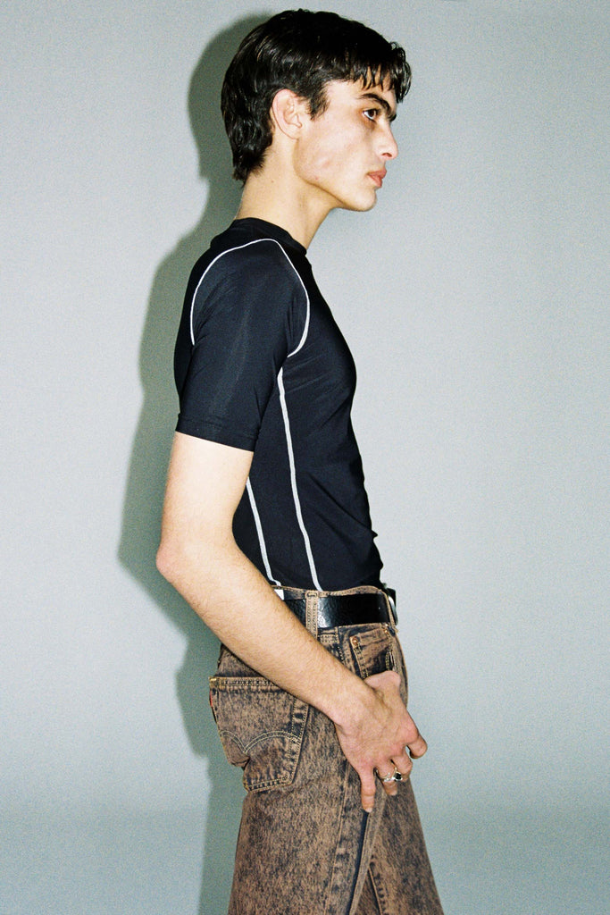 Black Second Skin Short Sleeve Body Tight