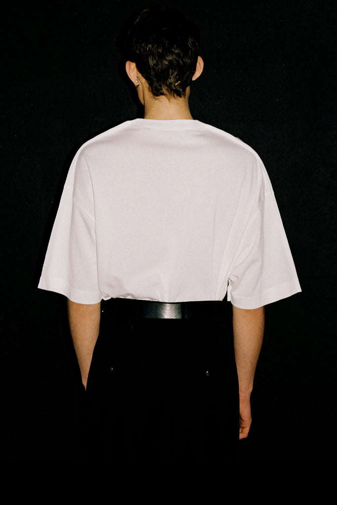 White Cotton Square XY-plane T-Shirt