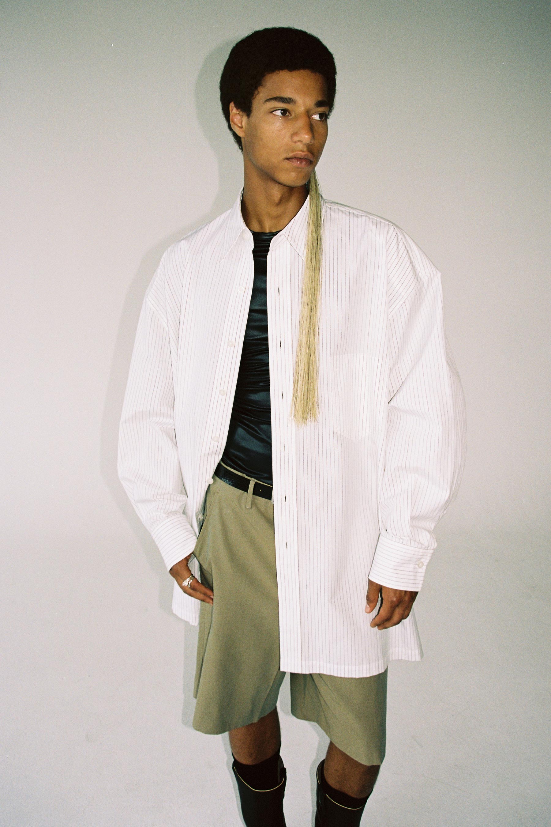 Silver Tube with Blonde Horse Tail Hair