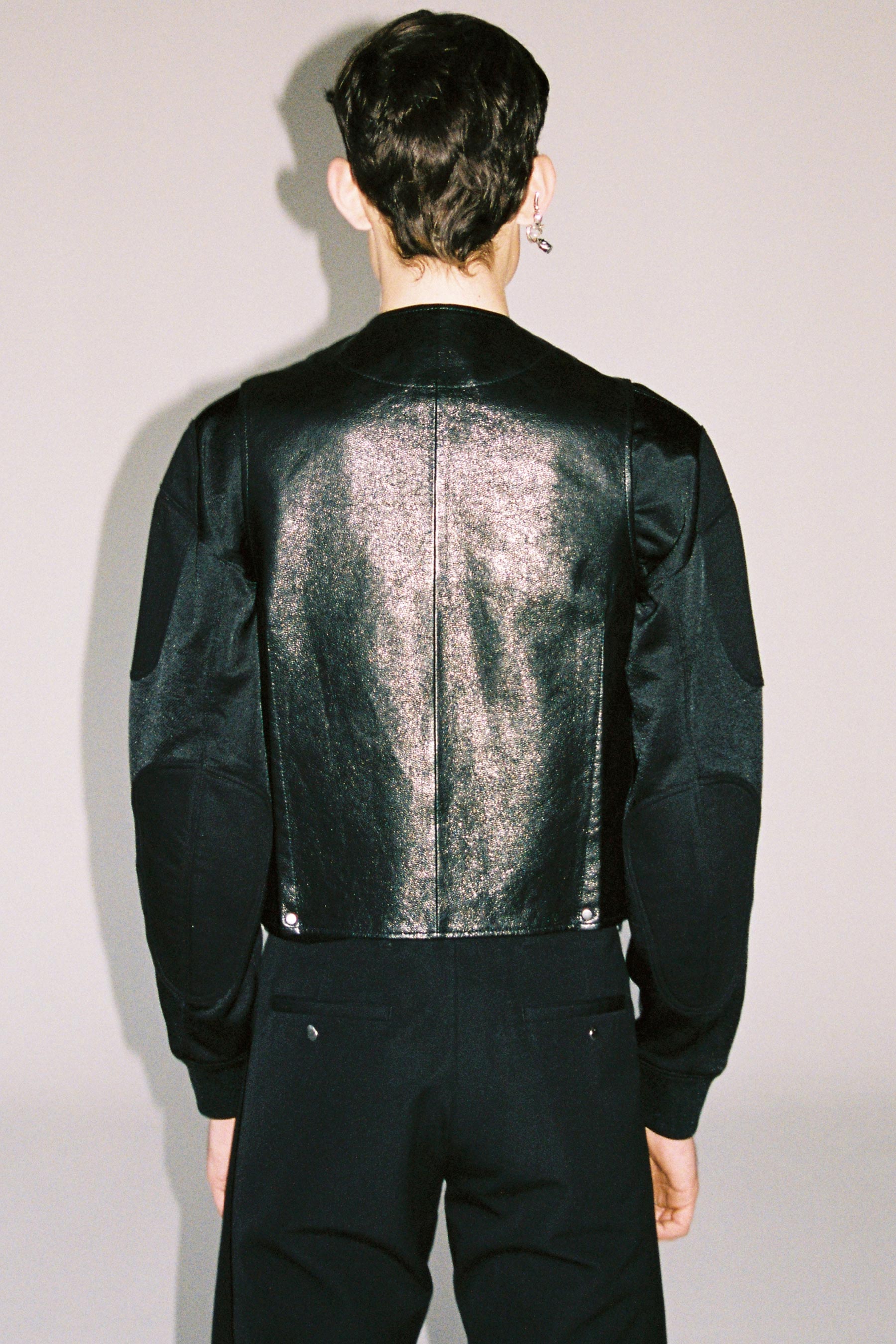Black Goat Leather 2-way Pocket Vest