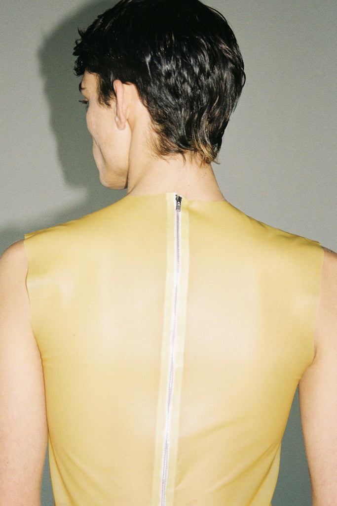 Light Yellow Rubber Second Skin Zipped Vest