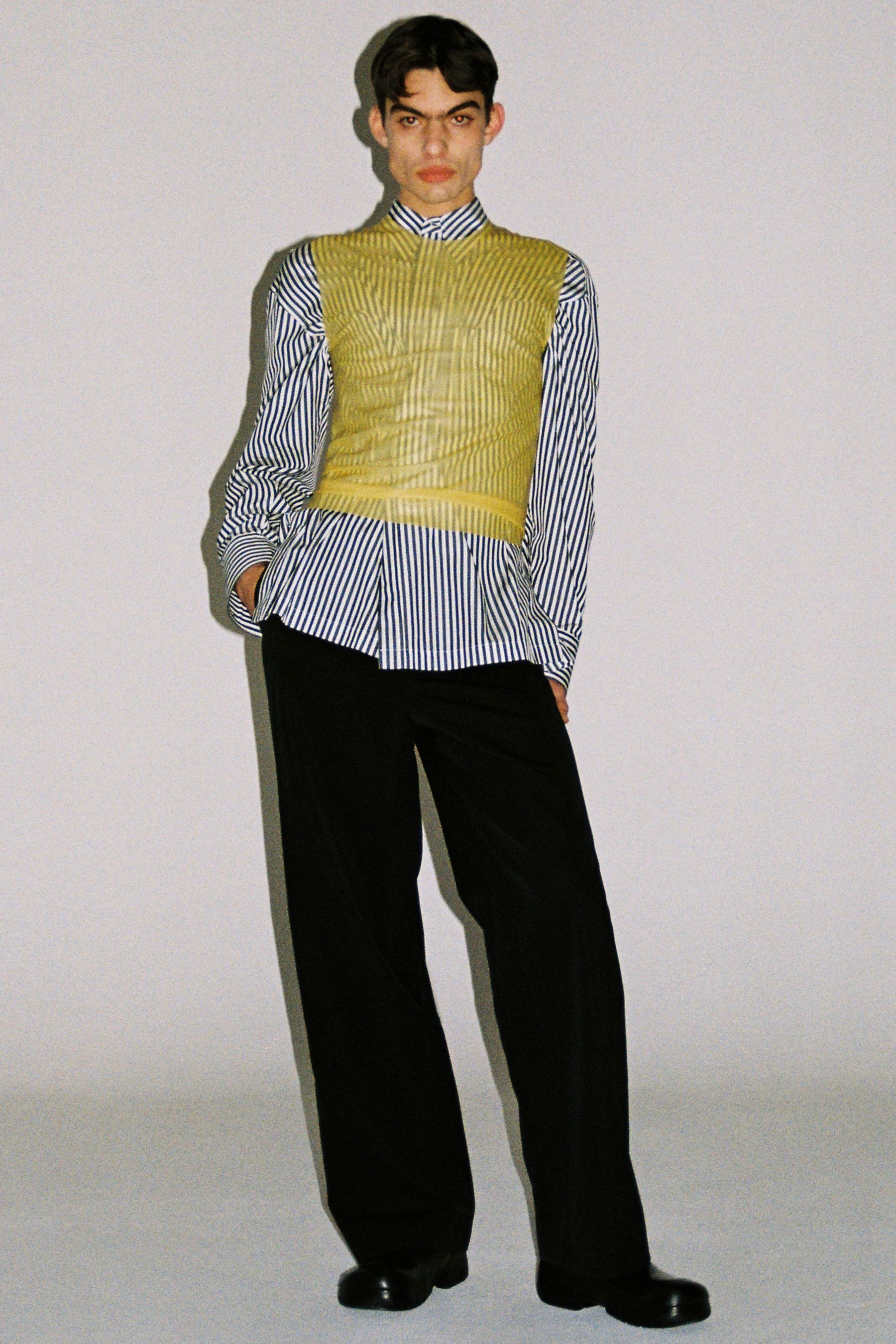Light Yellow Rubber Second Skin Zipped Vest