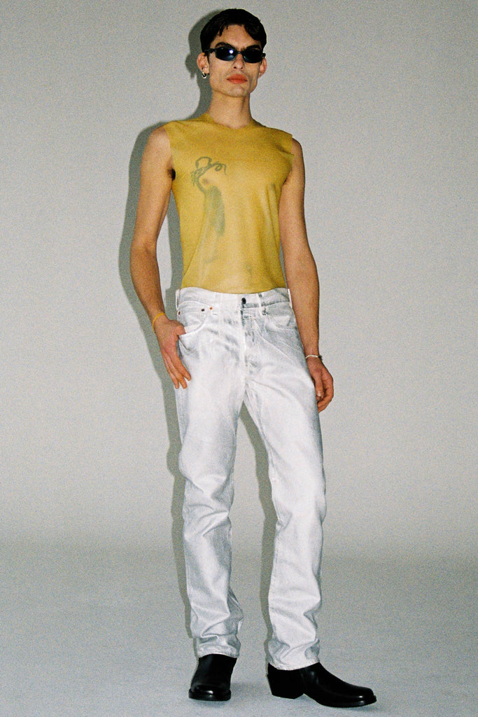 Light Yellow Rubber Second Skin Zipped Vest