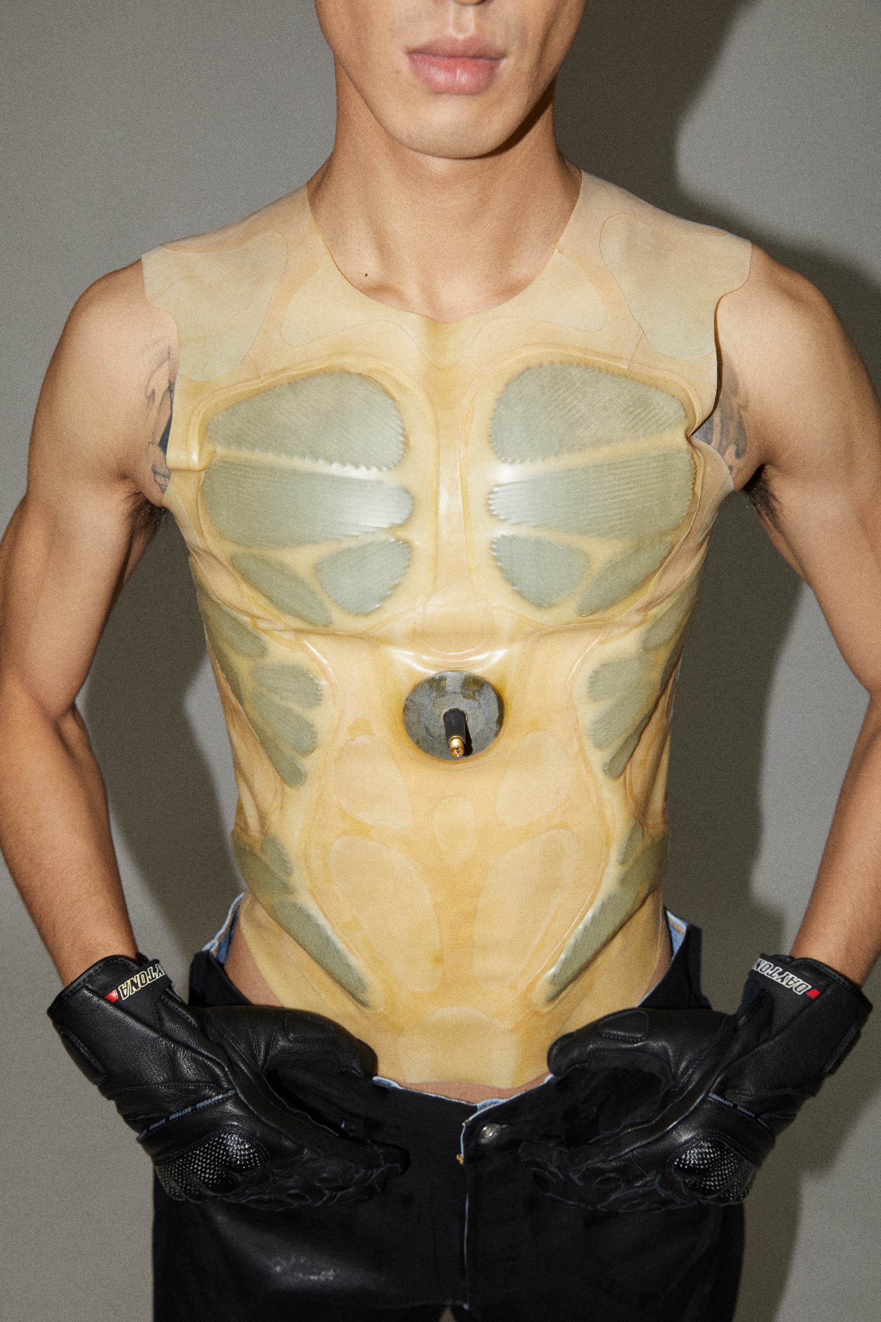 Beige Inflatable Latex Gilet