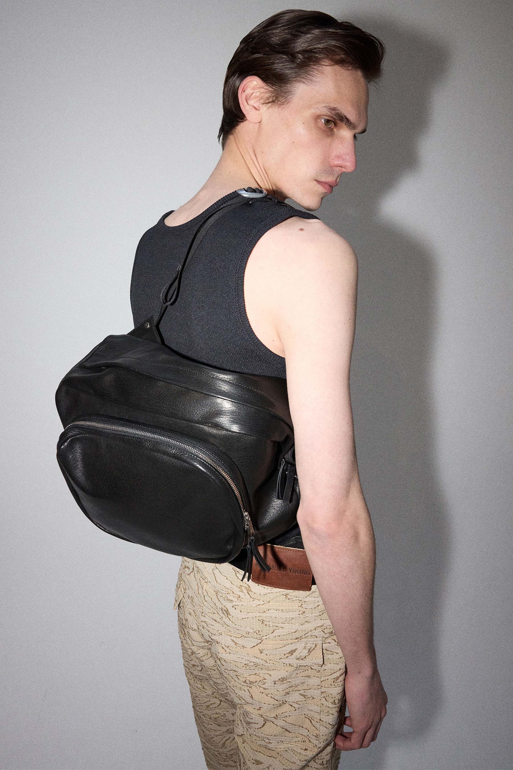 Black Transform Lamb Leather Bodypack