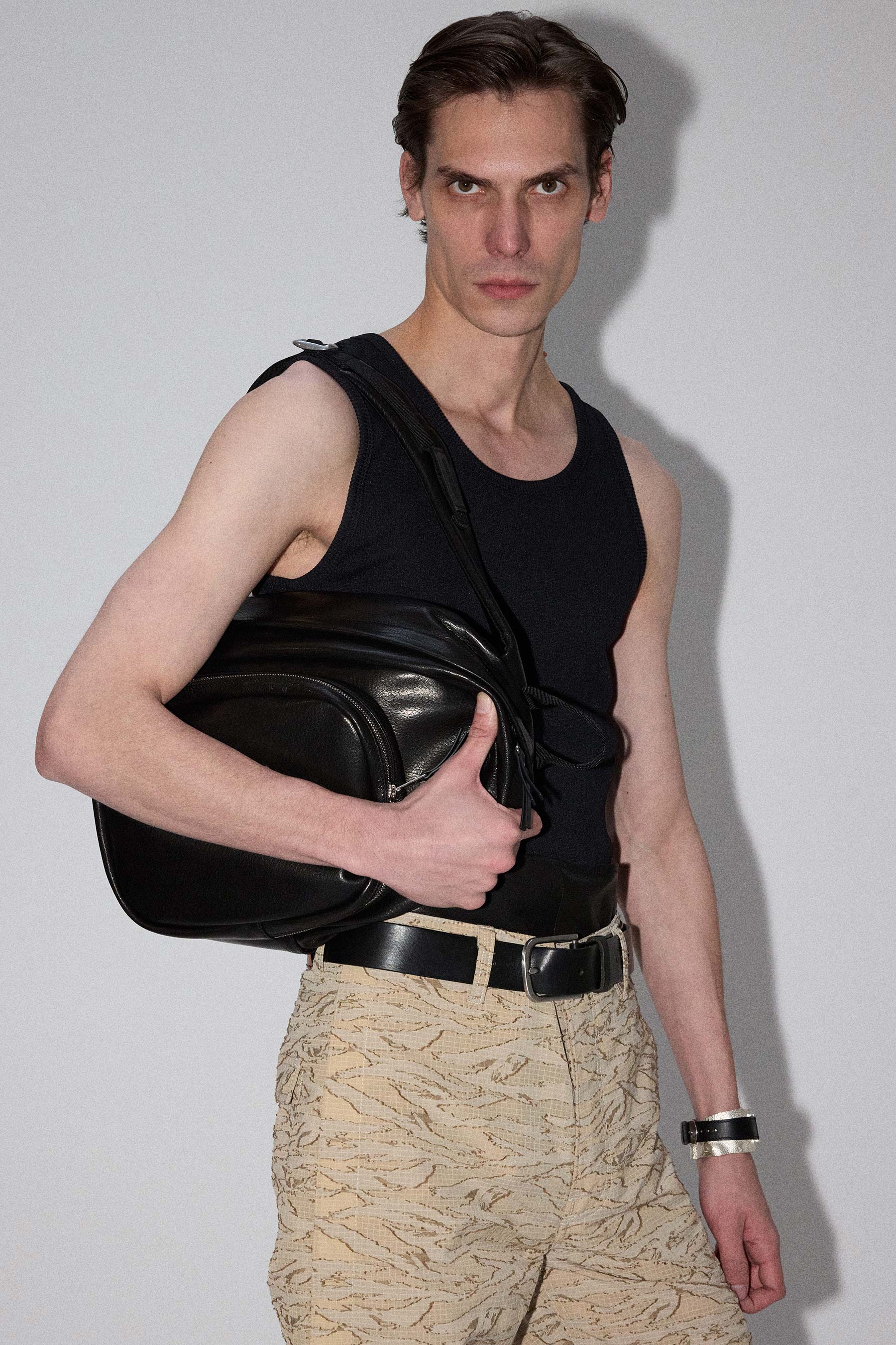 Black Transform Lamb Leather Bodypack